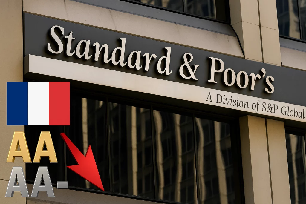 Dégradation de la note de la France par Standard & Poor's.