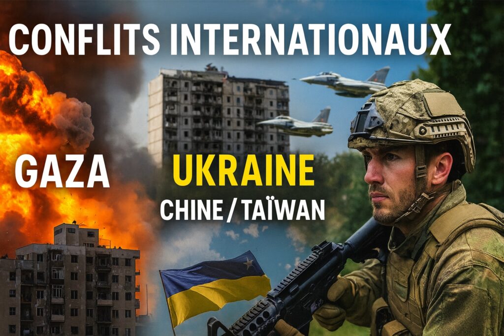Conflits internationaux (Gaza, Ukraine, Chine/Taïwan)