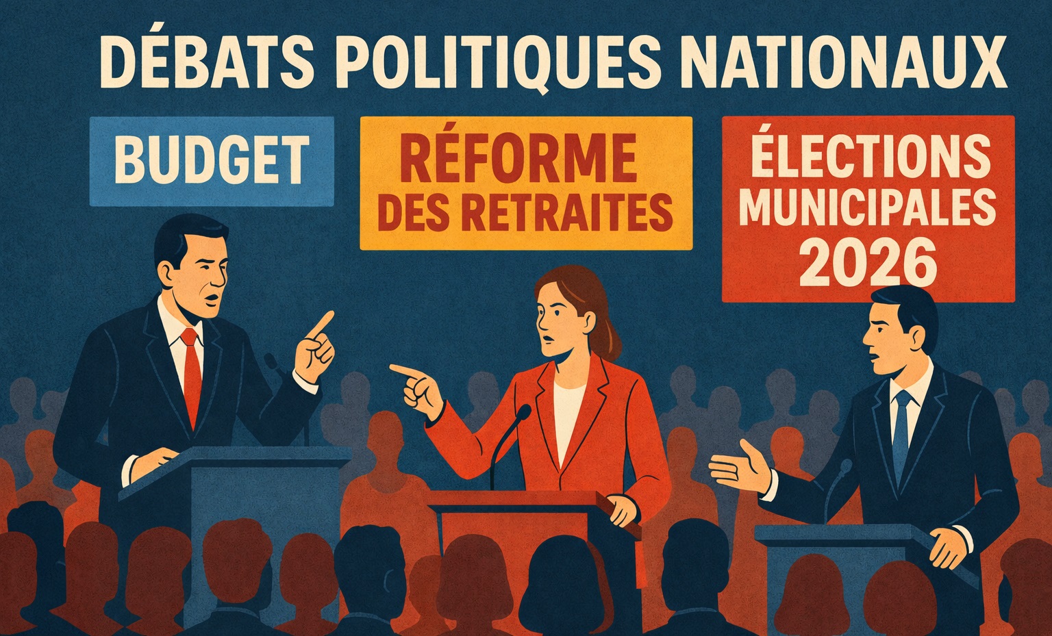 Débats politiques nationaux (Budget, Réformes des retraites, Élections municipales 2026)